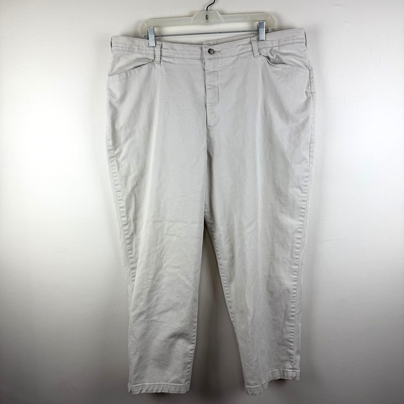 Lee Women’s Pants 24W Beige Stretch Cotton Straight Leg Casual - Picture 1 of 7